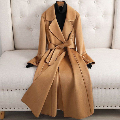 Buycenter Women's High-End Woolen Trench Coat - Stylish & Cozy Fashion - Buy Center