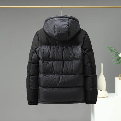 Cotton Contrast Patchwork Down Jacket - Stylish & Warm for All Seasons - Buy Center