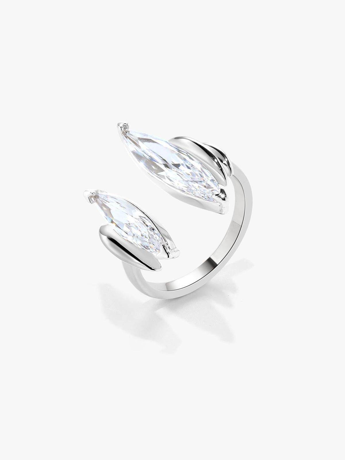 Elegant U-Shaped Zircon Ring - Stylish Design for Every Occasion - Buy Center