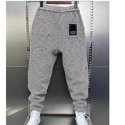 Fashionable Loose Ankle Banded Pants - Mid Waist, Elastic Waist Fit - Buy Center