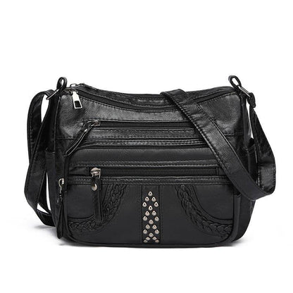 Multi-layer Leather Texture Crossbody Bag - Stylish Shoulder Bag 2025 - Buy Center