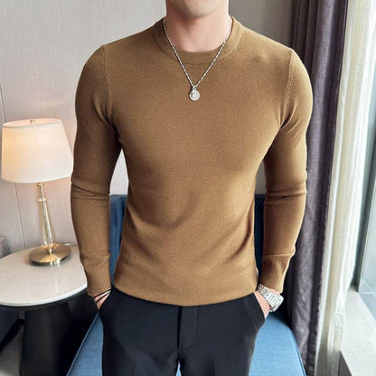 Modal Anti-Pilling Round Neck Sweater for Men - Slim Fit, Work Ready - Buy Center