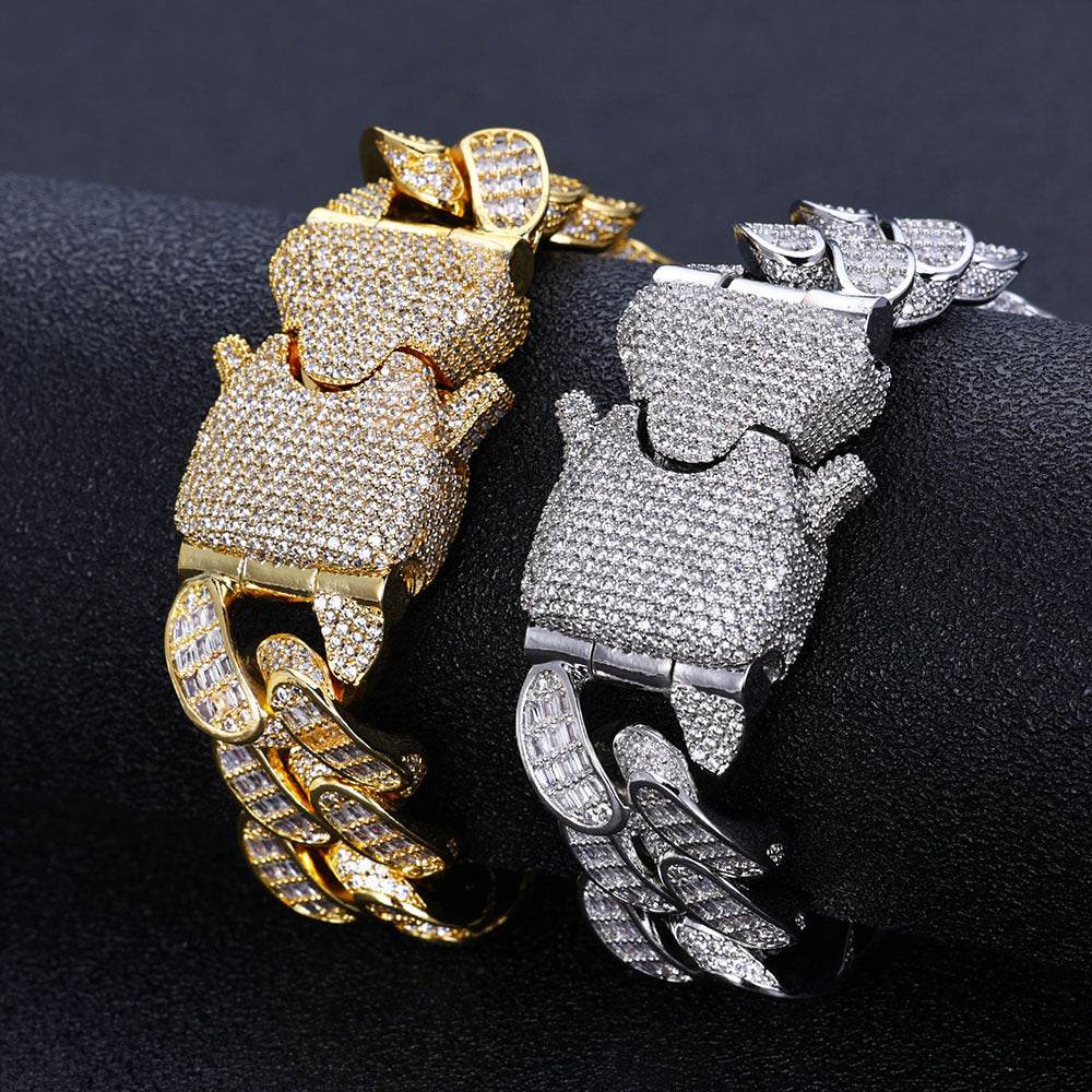 Buycenter Three Rows T Square Cuban Link Chain - Gold & Platinum Options - Buy Center