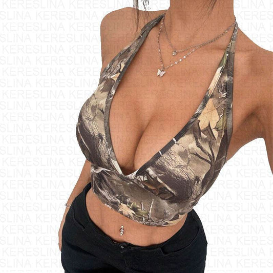 Buycenter Women's Heart Shape Rhinestone Cropped T-shirt - Trendy Street Fashion - Buy Center