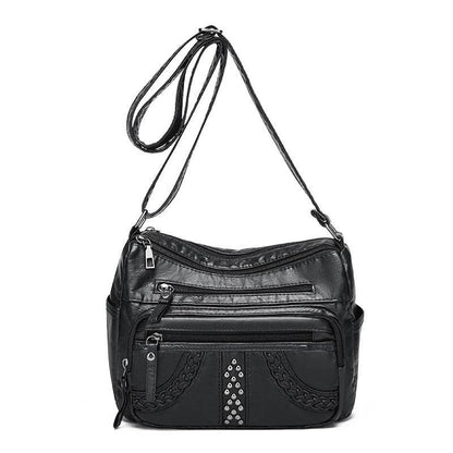 Multi-layer Leather Texture Crossbody Bag - Stylish Shoulder Bag 2025 - Buy Center