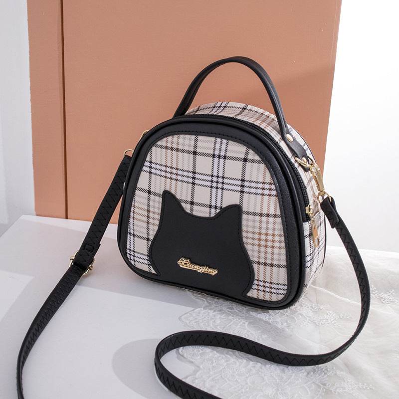 Women's Cat Pattern Shoulder Bag - Stylish Checks, Chic Colors 2025 - Buy Center