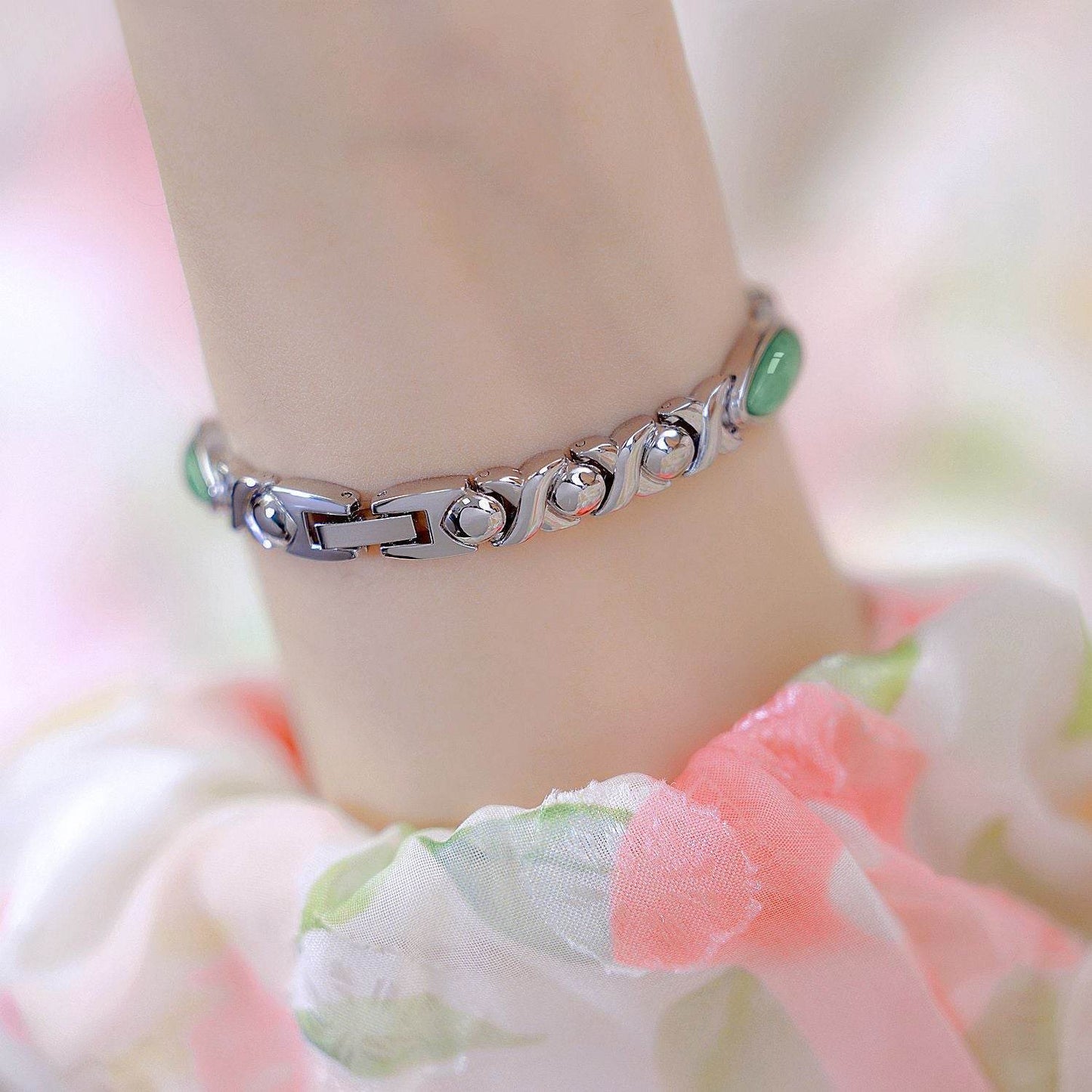 Buy Center Women's Premium Jade Chain Watch - Stylish Aventurine Design - Buy Center