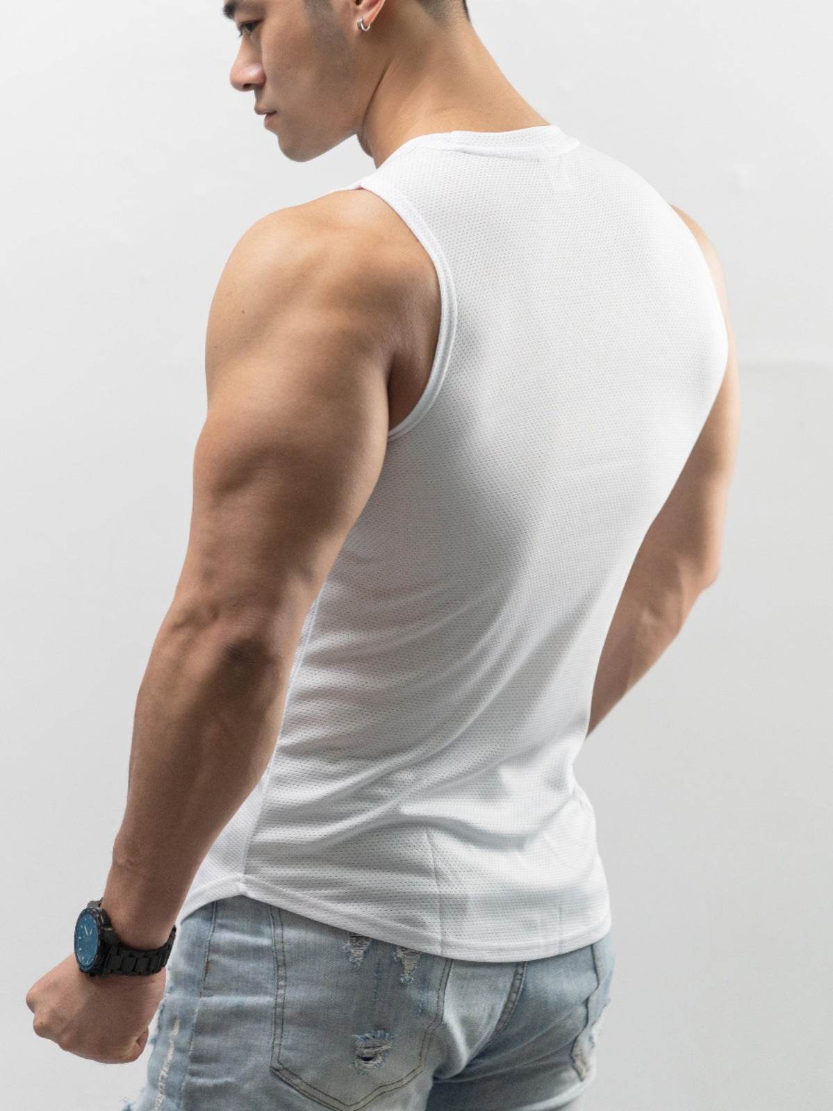 Buycenter Men's Ice Silk Sport T-shirt - Versatile Summer Vest in Various Colors - Buy Center