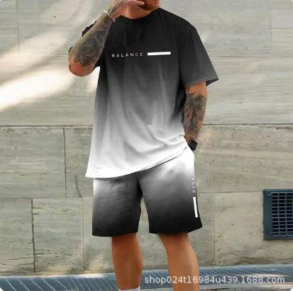 Casual Sports Short Sleeve Set for Men - Lightweight & Breathable Summer Comfort - Buy Center