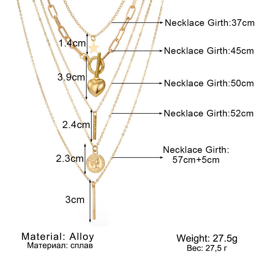 Personalized Multi-layer Twin Necklace - Trendy Retro Style for Women - Buy Center