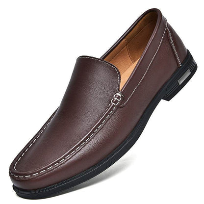 Authentic Leather Loafers - Breathable Slip-On Business Shoes for Men - Buy Center