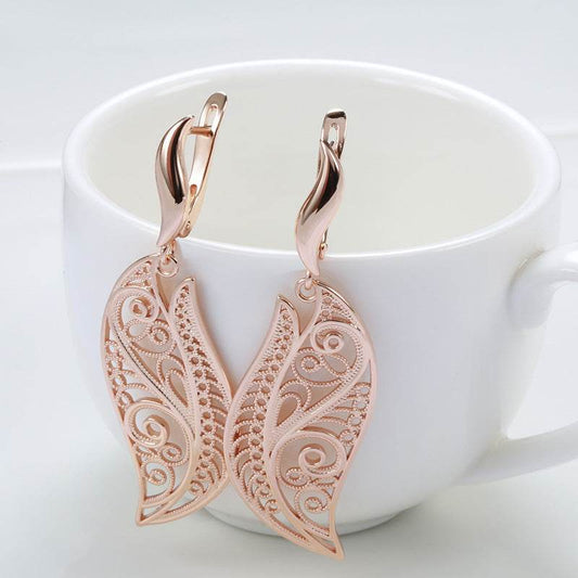 Women’s Retro Hollow Earrings - Rose Gold Geometric Fashion Jewelry - Buy Center