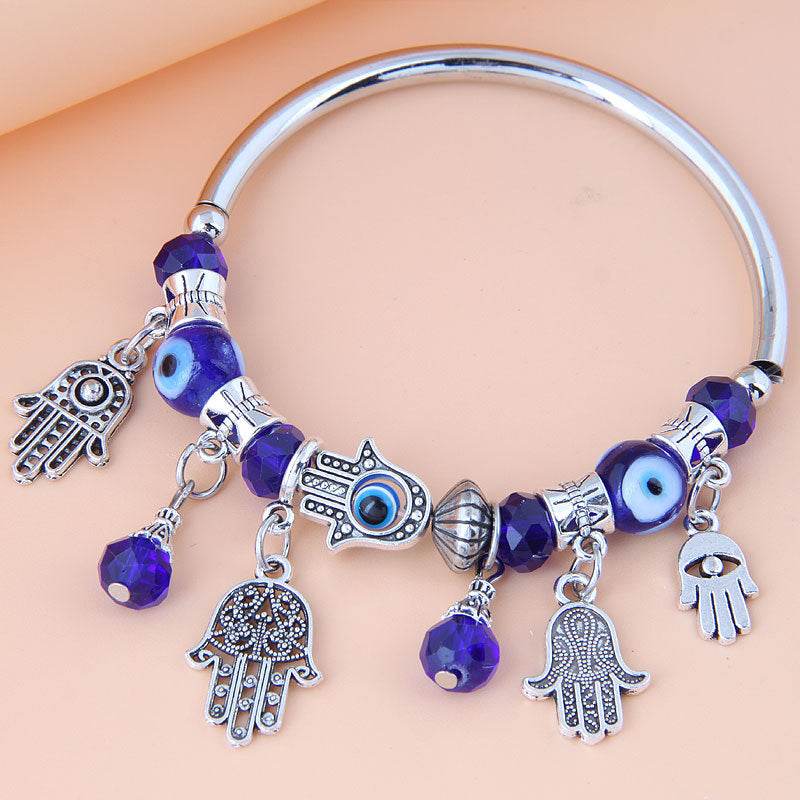 Evil Eye Bracelet for Women - Rose Shell & Crystal Beads, Trendy 2025 - Buy Center