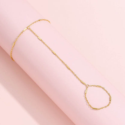 BuyCenter Women's Beach Ring Bracelet - Elegant Gold Chain Design - Buy Center