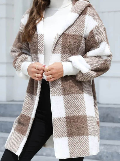 Fashion Special Women's Plaid Plush Coat - Stylish Pink, Black, Red Options - Buy Center