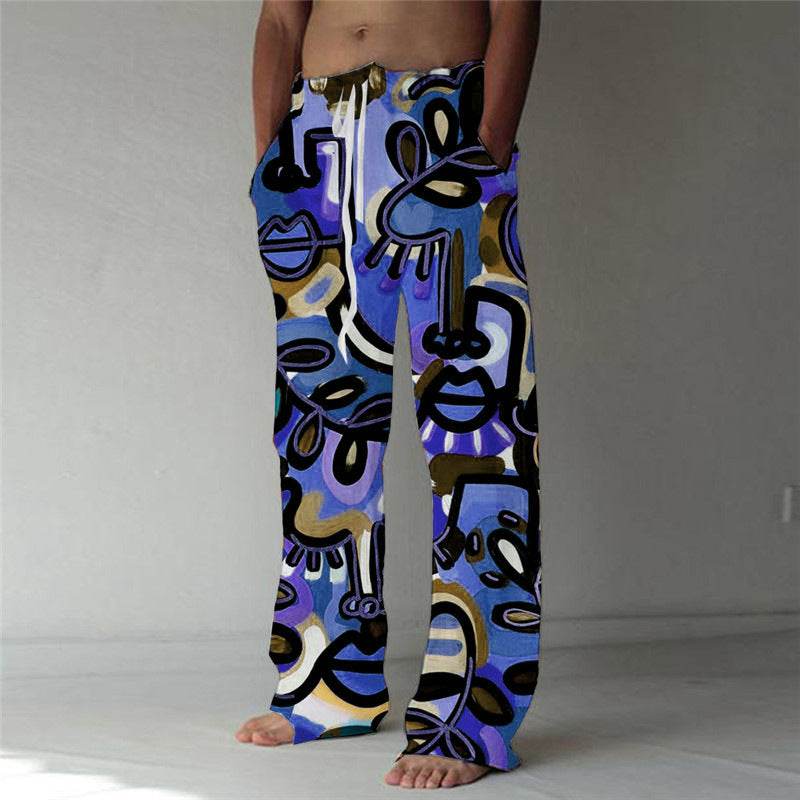 Men's Summer Beach Trousers - Stylish Geometric Patterns for Casual Comfort - Buy Center