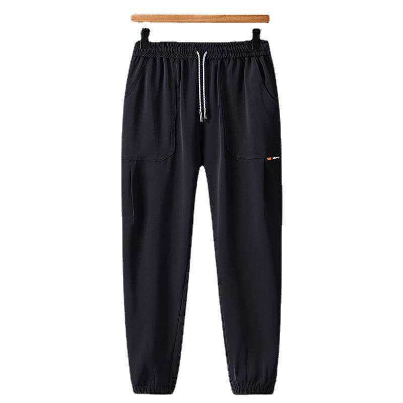 Summer Loose Cargo Pants for Men - Ankle-tied Tencel Casual Trousers - Buy Center