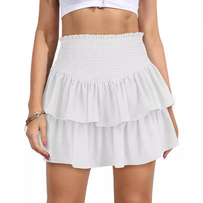 Buycenter High Waist Pleated Skirt - Slimming Solid Color Mini Style - Buy Center