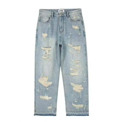 Retro Water Washed Wide Leg Jeans - Stylish Straight-Leg Denim Pants - Buy Center