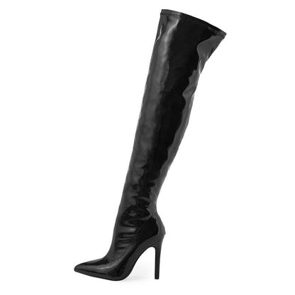 Buycenter Women's Over Knee Boots - Super High Stiletto Heels, Zipper Design - Buy Center