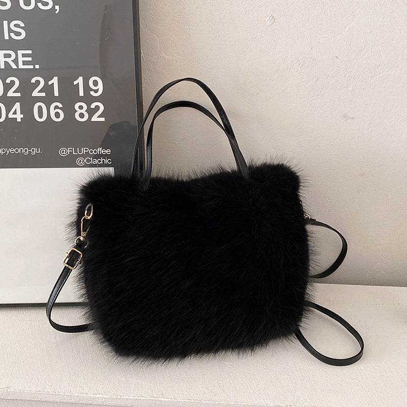 Furry Pearl Crossbody Bag - Plush Handbag in 4 Trendy Colors - Buy Center