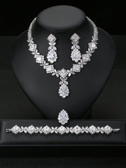 Buy Center European Luxury Zircon Jewelry Set - Necklace, Earrings, Ring - Buy Center