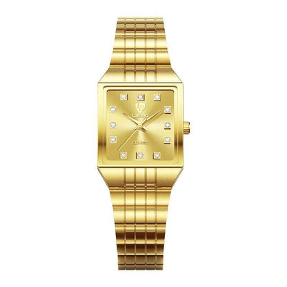 Luxury Gold Men's Quartz Watch - Classic Diamond Design, Slim 7mm - Buy Center