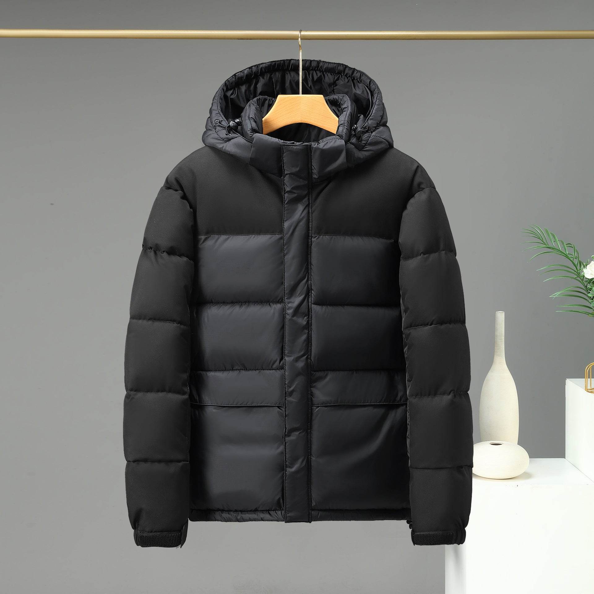 Cotton Contrast Patchwork Down Jacket - Stylish & Warm for All Seasons - Buy Center