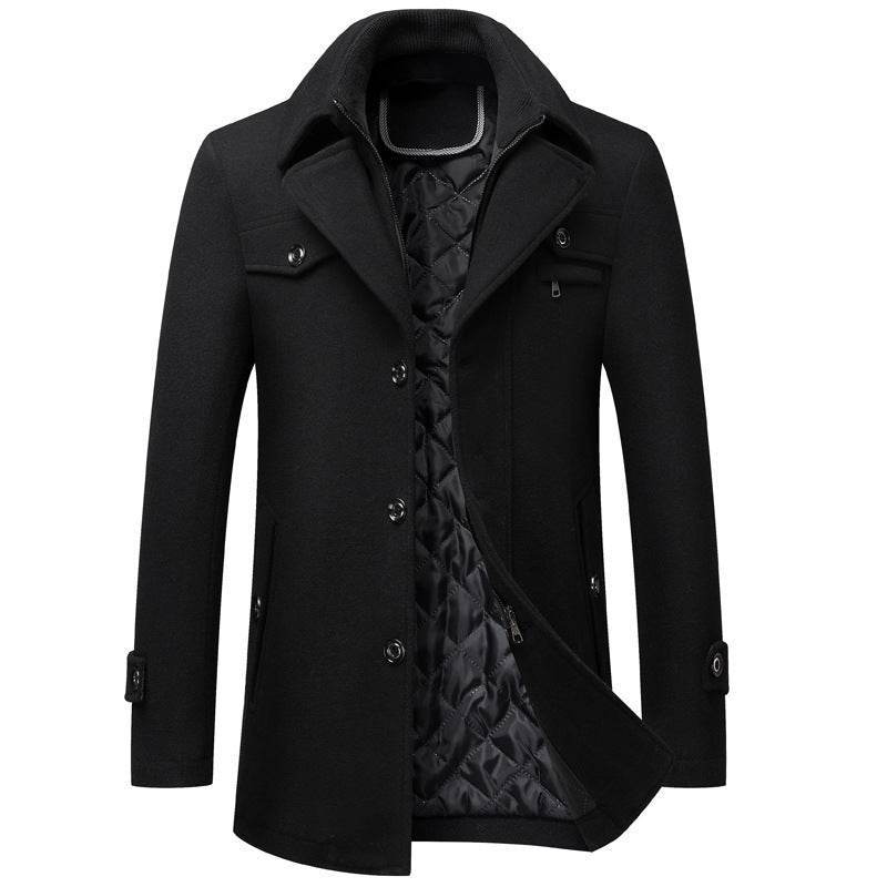 Men's Thickened Wool Overcoat Jacket - Stylish & Warm Winter Trench - Buy Center