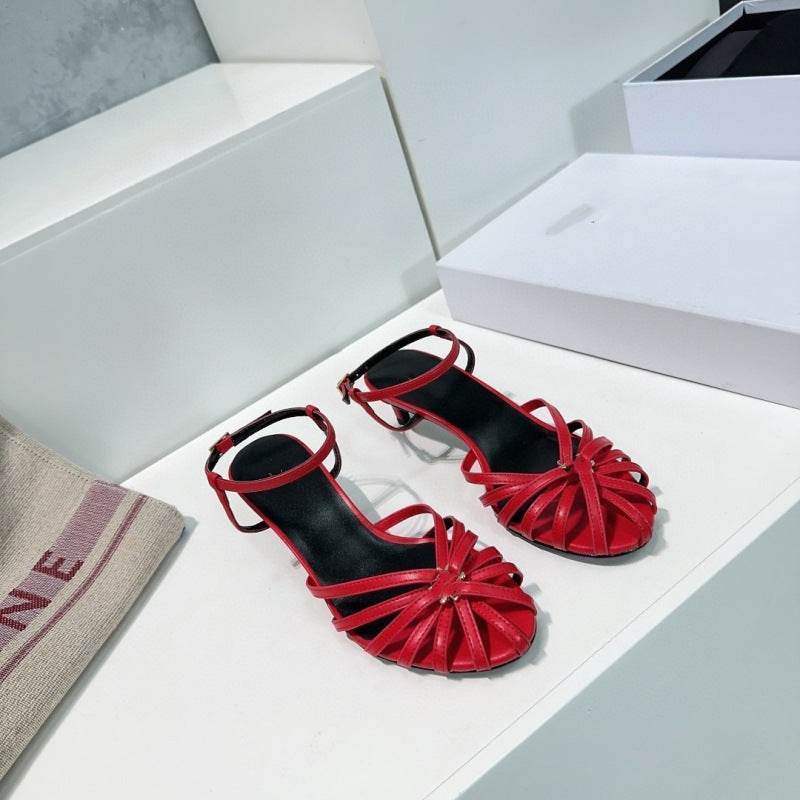 Buycenter Vintage Hollow-out Roman Sandals - Trendy Mid Heel for Women - Buy Center