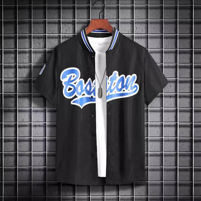 Loose Printed Letters Casual Shirt - Breathable Korean Style in 6 Colors - Buy Center