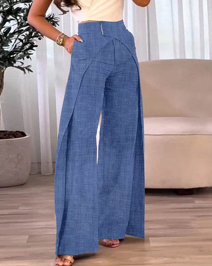 Buycenter Casual Wide-Leg Pants - High Waist, Stylish European Design - Buy Center