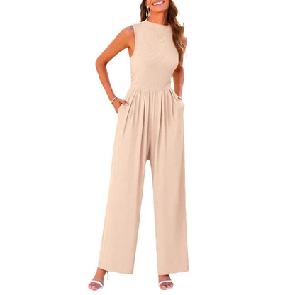Summer Casual Women’s Jumpsuit - Sleeveless Wide Leg Romper for 2025 - Buy Center