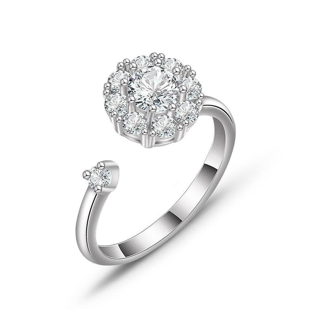 Buy Center Fully Jeweled Loving Heart Ring - Unique Temperamental Style - Buy Center