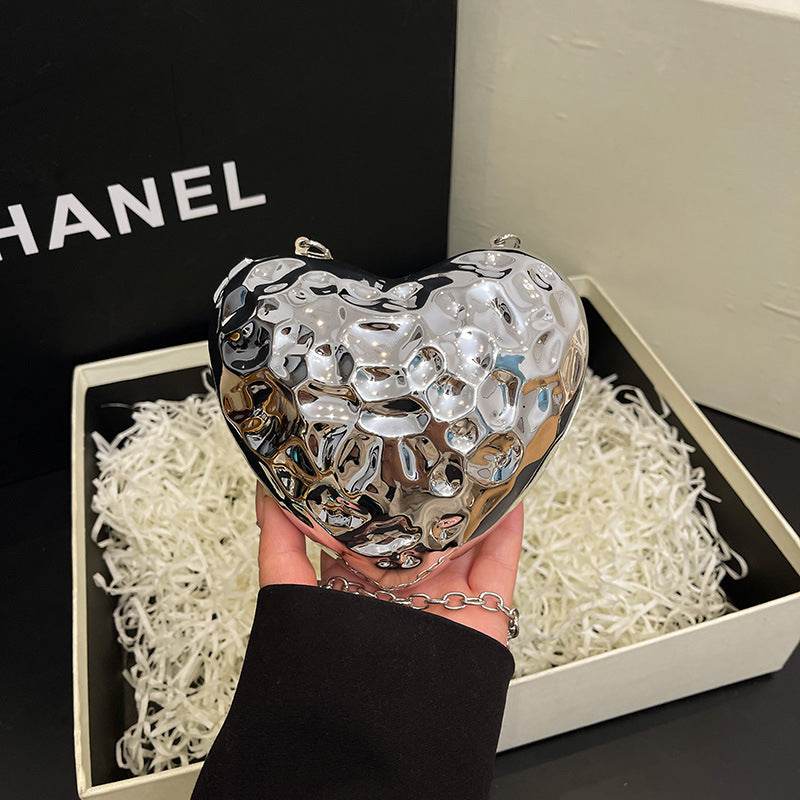 Buycenter Heart-Shaped Acrylic Messenger Bag - Shiny & Trendy Crossbody - Buy Center