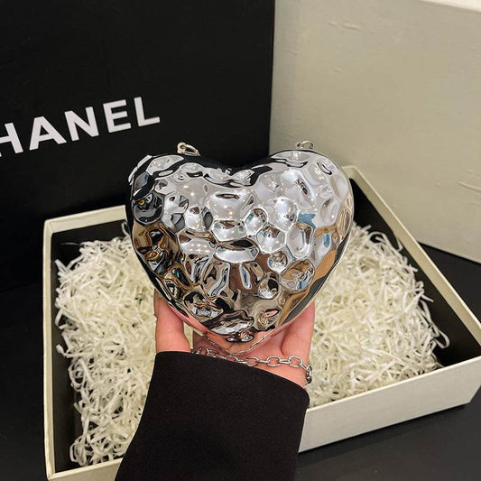 Buycenter Heart-Shaped Acrylic Messenger Bag - Shiny & Trendy Crossbody - Buy Center