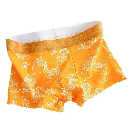 Dragon Pattern Men's Cotton Boxers - Comfortable, Stylish & Breathable Fit - Buy Center