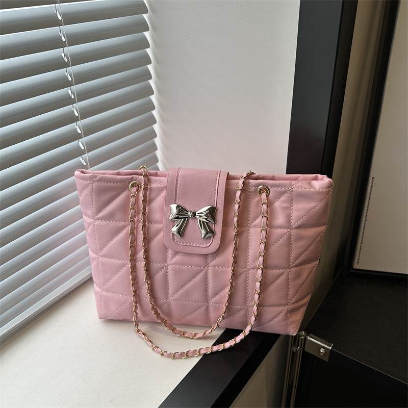 Large Capacity Soft Rhombus Chain Tote Bag - Stylish & Functional 2025 - Buy Center