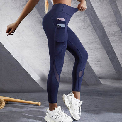 Women's Sports Yoga Leggings - Stylish Fitness Pants in Black & Navy - Buy Center
