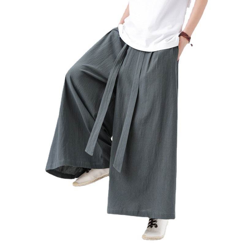 Men's Plus Size Cotton Linen Harem Trousers - Stylish Summer Comfort - Buy Center