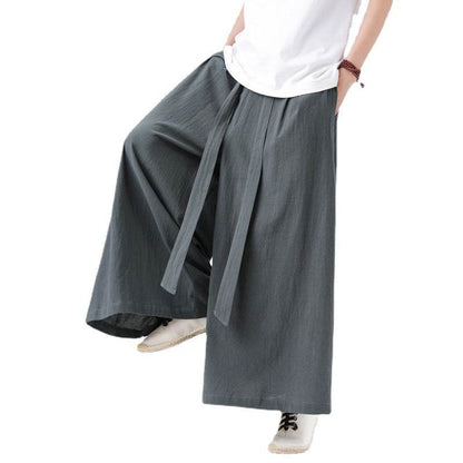 Men's Plus Size Cotton Linen Harem Trousers - Stylish Summer Comfort - Buy Center