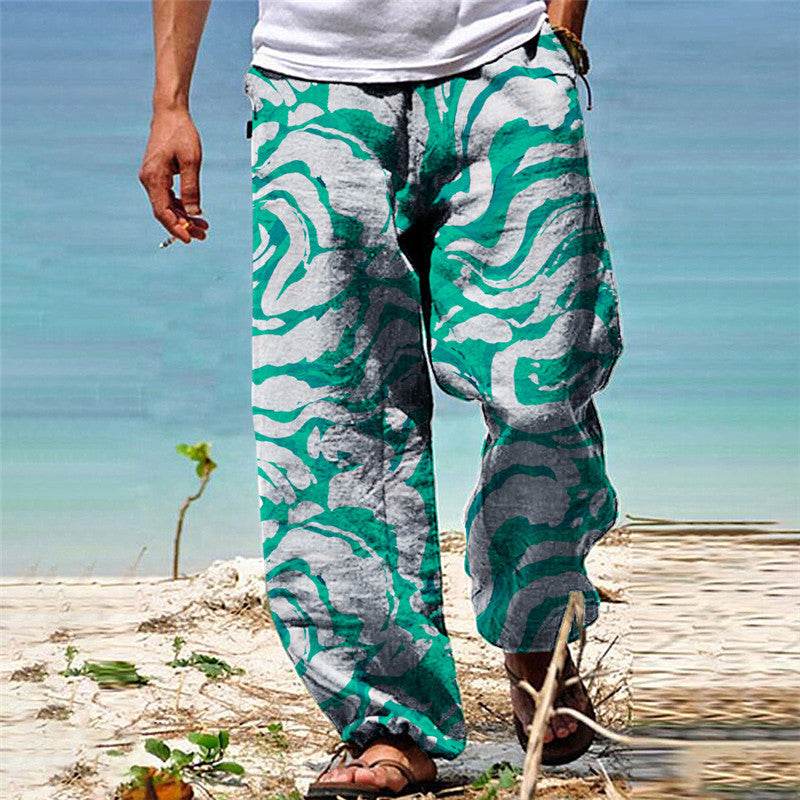 Men's Summer Beach Trousers - Stylish Geometric Patterns for Casual Comfort - Buy Center