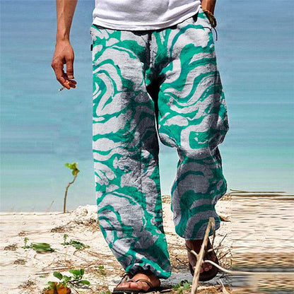 Men's Summer Beach Trousers - Stylish Geometric Patterns for Casual Comfort - Buy Center