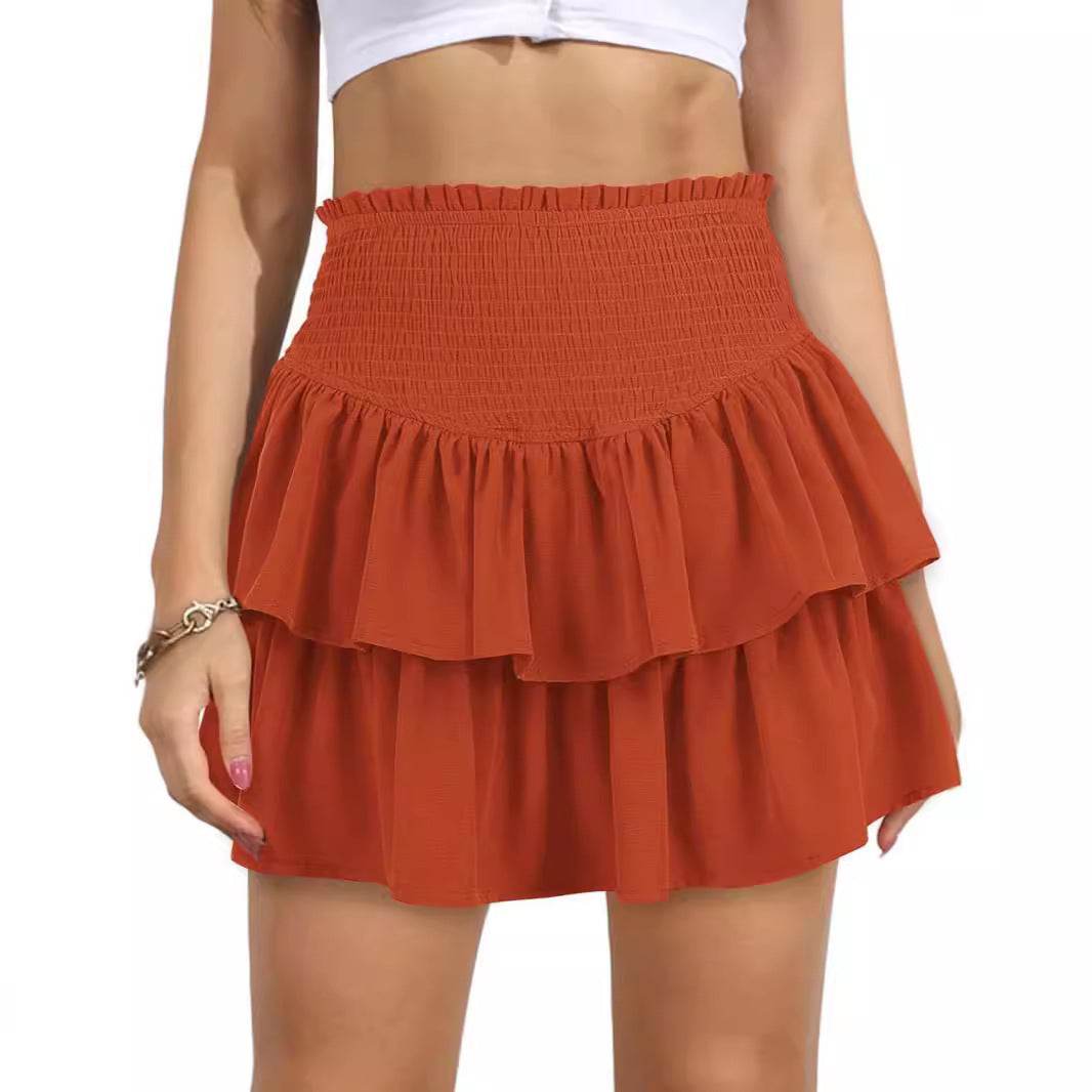 Buycenter High Waist Pleated Skirt - Slimming Solid Color Mini Style - Buy Center
