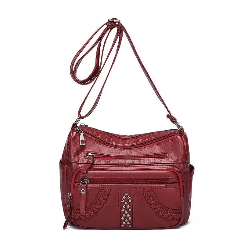 Multi-layer Leather Texture Crossbody Bag - Stylish Shoulder Bag 2025 - Buy Center