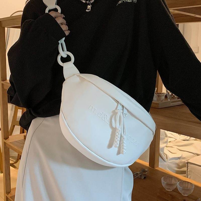 Buycenter Women's White Chest Bag - Casual Crossbody Shoulder Style - Buy Center