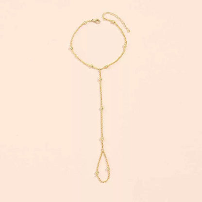 Buy Center Vintage Chain Finger Bracelet - Stylish Gold U-Shaped Design - Buy Center