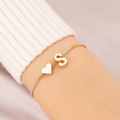Cute Love Heart Bracelet - Personalized Couple Gift with English Letters - Buy Center