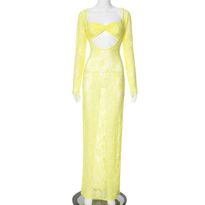 Buycenter Summer Solid Color Hollow Dress - High-Waisted Jumpsuit in 4 Colors - Buy Center