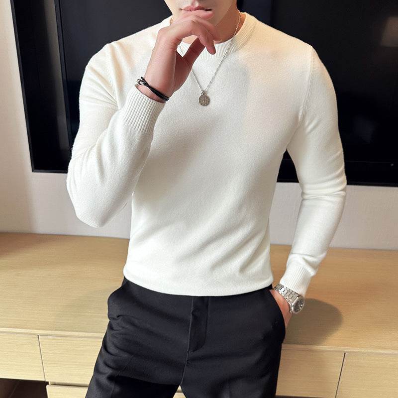 Modal Anti-Pilling Round Neck Sweater for Men - Slim Fit, Work Ready - Buy Center